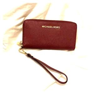 Merlot Michael Kors wristlet